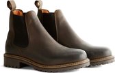 Travelin Skjern - Leren Chelsea boot - Dames - Wol gevoerd - Donkerbruin Leer - Maat 39