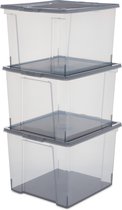 IRIS Useful Storage Opbergbox - 30L - Kunststof - Grijs - Set van 3