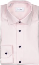 Eton  Overhemd Roze Roze Getailleerd - Maat UK15-EU38 - Heren - Lente/Zomer Collectie - Katoen