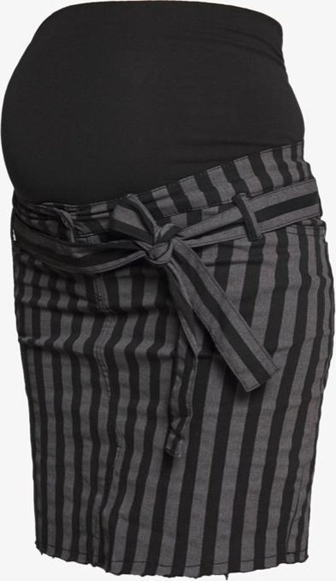Love2Wait Zwangerschapsrok  - Skirt Striped  Powerstretch - Black