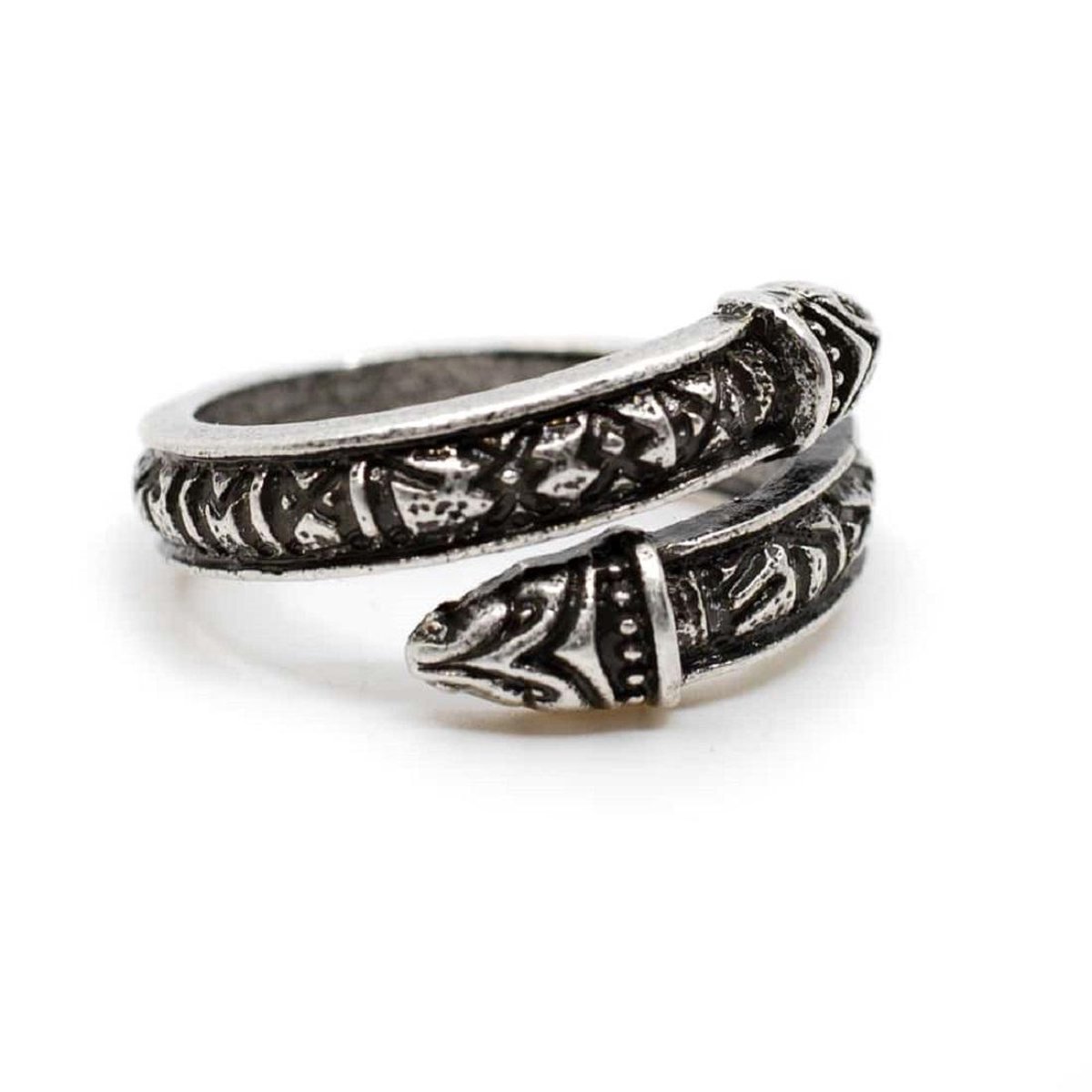 Verstelbare Viking Ring Runen Zilverkleurig - Spiru