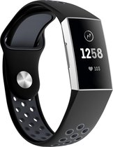 Fitbit Charge 3 & 4 - Wearablebandje - Sportbandje - Druksluiting - Black Gray