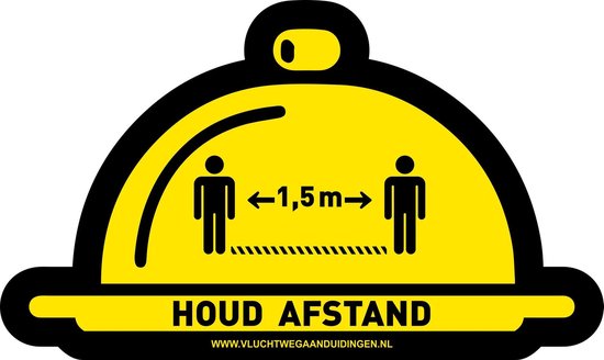 houd afstand - Horeca - 300 mm - vloersticker - antislip - COVID-19 - Corona - Waarschuwingssticker