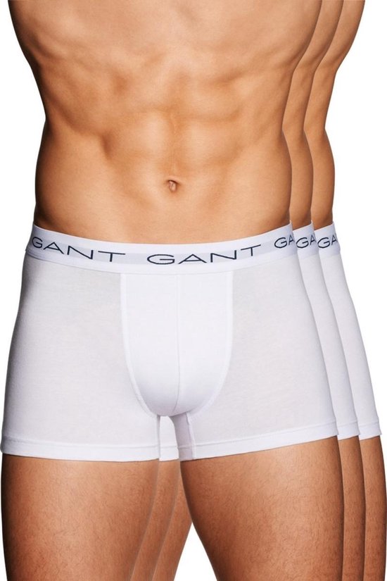 Gant heren witte boxershorts - Set van 3 - Maat S | bol.com