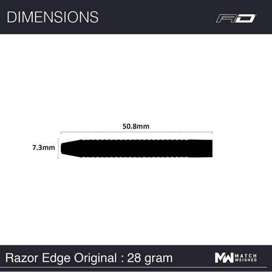 RED DRAGON - Razor Edge Original: Steeltip Tungsten Dartpijlen Professioneel - 28 gram - Red Dragon