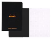 Rhodia Notebook Black 6x8.25 Staplebound: White Dot Grid Sheets