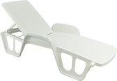 Bol.com MaxxGarden ligbed - zwembad ligstoel - stapelbaar - WIT - 192 x 100 x 71 cm aanbieding