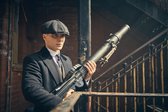 ? Peaky Blinders • Tommy Shelby Gun 2 Canvas 150x100 cm • Foto print op Canvas schilderij ( Wanddecoratie woonkamer / slaapkamer / keuken / kantoor / bar / restaurant ) / Peaky Bli