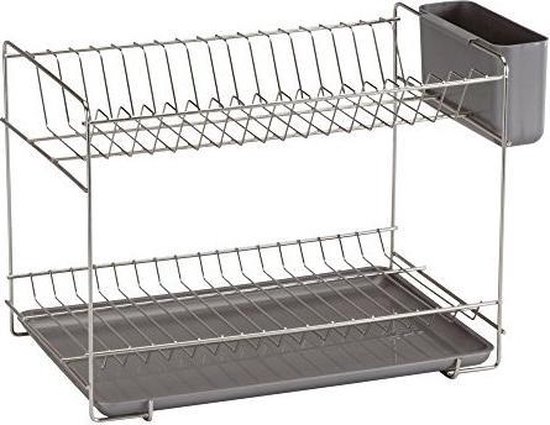 Sauvic 18/8 roestvrijstalen afdruiprek groot, 38,5x25x28 cm