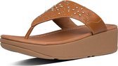 FitFlop™ Myla Floral Stud Toe-Thongs PU Light Tan - Maat 37