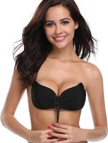 Push-up plak bh met vetersluiting | Zwart Cup B | Sexy Lingerie