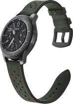 Smartwatch bandje - Geschikt voor Samsung Galaxy Watch 5 (incl. Pro) en Galaxy Watch 4, Watch 3 41mm, Active 2, 20mm horlogebandje - PU leer - Fungus - Gaatjes - Groen