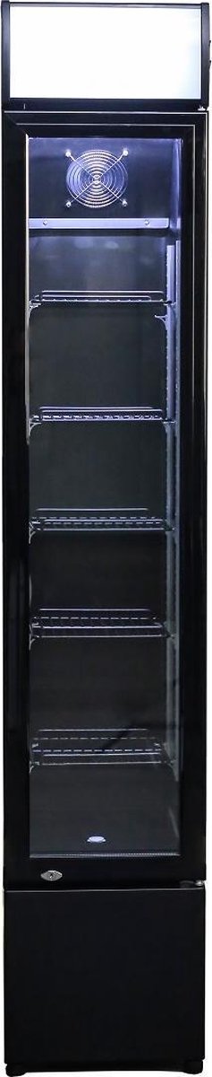 Combisteel Drankenkoeling - Smal Model - 105L - Zwart - Statisch + Ventilator - 360x422x1880mm - Horeca Koelkast