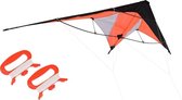 Oranje vlieger met meeneemtas - 180 x 70 cm - Kindervlieger - Vliegeren - Strandspeelgoed - Buitenspeelgoed