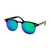 Heren Zonnebril - Dames Zonnebril - Ovaal - Zwart - Groen Blauw Spiegelglazen - UV400