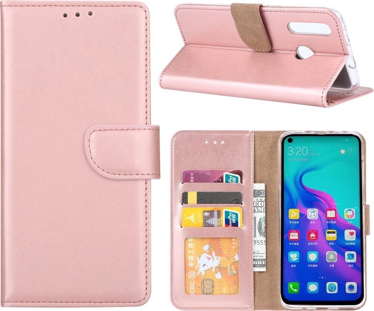 Bookcase Geschikt voor: Huawei Nova 4 - Rose Goud - portemonnee hoesje