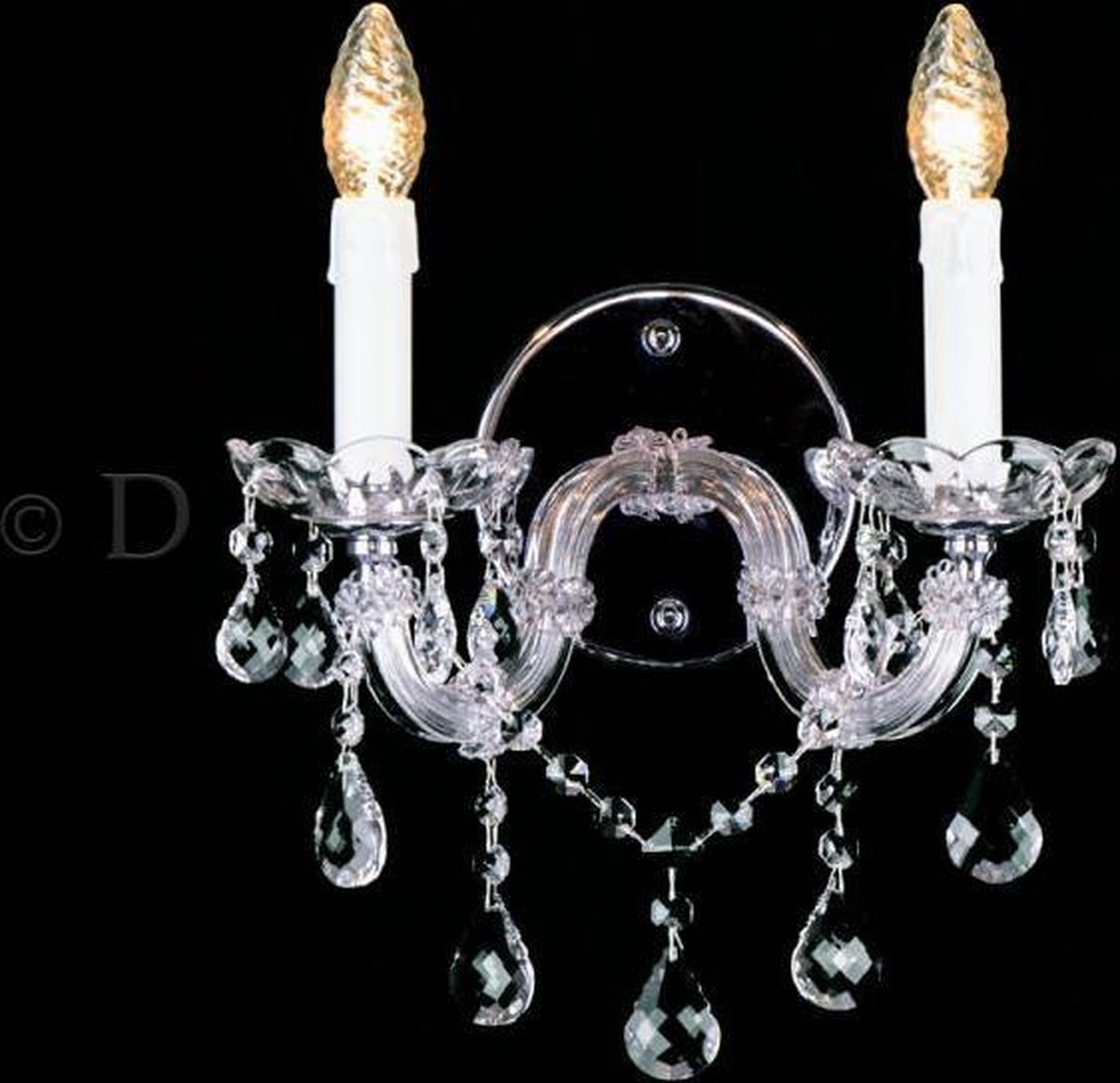 Kristallen Wandlamp Maria Theresa 2 Lichts (Kristal/Chroom)