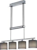 LED Hanglamp - Trion Gorino - E14 Fitting - 4-lichts - Rechthoek - Mat Grijs - Aluminium - BSE