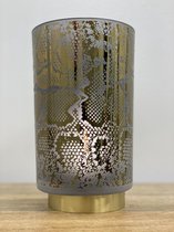 Tafellamp light en living snake zwart/grijs /goud 20 cm