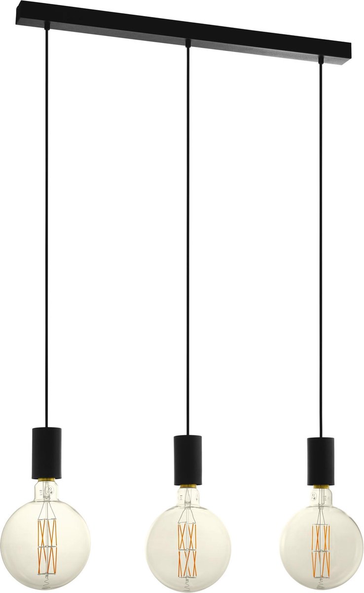 EGLO hanglamp Pozueta zwart 3xE27