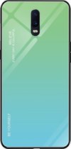 Voor OPPO R17 Gradient Color Glass Case (Sky Blue)