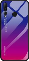 Voor Huawei Nova 4 Gradient Color Glass Case (rood blauw)