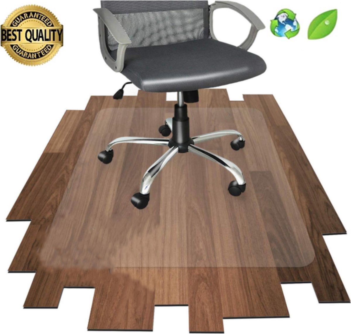 Luxergoods bureaustoelmat PVC - 70x100 cm - Vloermat bureaustoel - Antislipmat - Vloerbeschermer - Beschermt vloerbedekking - LuxerGoods™