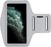 Hardloop sportarmband telefoonhouder voor de iPhone 11 – Telefoonhouder hardlopen Speciaal voor de iPhone 11 – Inclusief ruimte voor een sleutel – Grijs