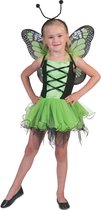 Vlinder Kostuum | Groene Vlinder Villeintje | Meisje | 5 - 8 jaar | Carnaval kostuum | Verkleedkleding