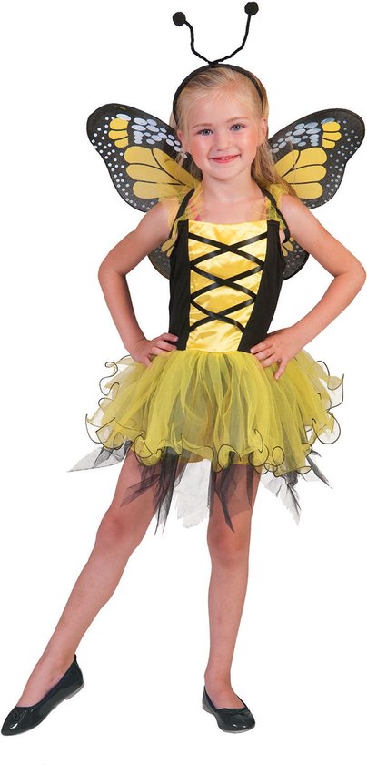 woensdag betaling ongerustheid Vlinder Kostuum | Gele Vlinder Villeintje | Meisje | 3 - 5 jaar | Carnaval  kostuum |... | bol.com