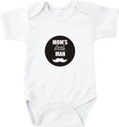 Rompertjes baby met tekst - Mom's little man - Romper wit - Maat 74/80
