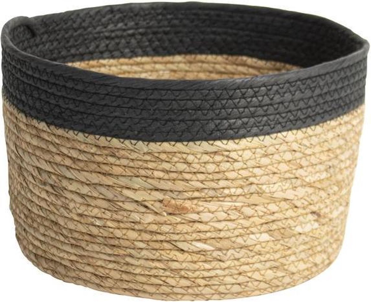 Gusta - Opbergmand - Jute Zwart - ø30x18cm