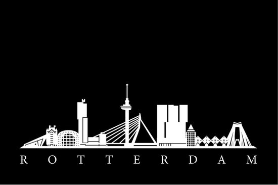 Deurmat Rotterdam Skyline - 50 x 75 cm - Wasbaar - Binnengebruik - Zelfde Ontwerp Op Gewenste Afmeting - Logomatten