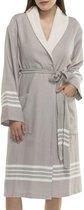 Gevoerde Hamam Badjas Krem Sultan Taupe - M - Hotelkwaliteit - Sjaalkraag - Luxe badjas - Badstof - Sauna Badjas - Ochtendjas - Badmantel