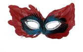 Venetiaans Masker Rood | Rood Oogmasker met pluimen