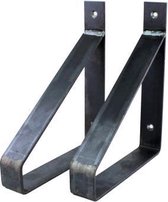 Industriële Plankdragers - Staal - Zonder Coating - 4 cm x 20 cm x 25 cm - Plankendrager