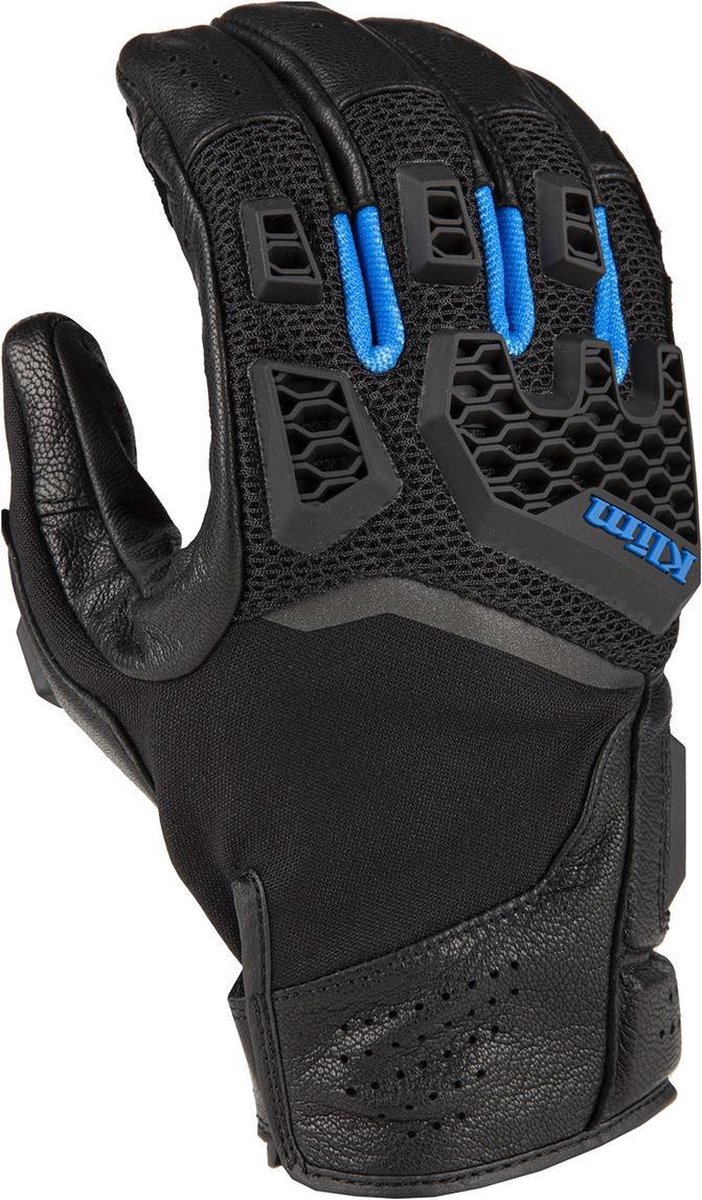 Klim Baja S4 Black Kinetik Blue Motorcycle Gloves S