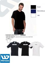 Wenaas - Dubbelpak T-shirt heren V-hals - 100% gekamde katoen 145 gr/m2 - 35012 Marine