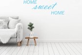 Muursticker Home Sweet Home -  Lichtblauw -  160 x 62 cm  -  woonkamer  engelse teksten  alle - Muursticker4Sale