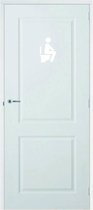 Deursticker Man Op Wc - Wit - 32 x 50 cm - toilet raam en deur stickers - toilet