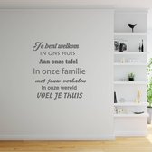 Muursticker Je Bent Welkom - Donkergrijs - 40 x 44 cm - woonkamer nederlandse teksten