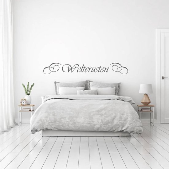Min Onderverdelen Herziening Muursticker Welterusten Sier - Donkergrijs - 80 x 11 cm - slaapkamer  nederlandse... | bol.com