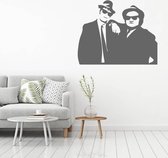 Muursticker Blues Brothers -  Donkergrijs -  100 x 80 cm  -  woonkamer  slaapkamer  alle - Muursticker4Sale