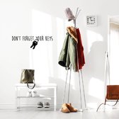 Muursticker Don't Forget Your Keys - Geel - 90 x 30 cm - woonkamer engelse teksten raam en deur stickers - voordeur stickers