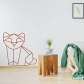 Origami Muursticker Poes - Bruin - 120 x 120 cm - origami alle