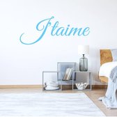 Muursticker J'taime - Lichtblauw - 120 x 49 cm - slaapkamer