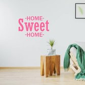 Muursticker Home Sweet Home -  Roze -  100 x 68 cm  -  woonkamer  engelse teksten  alle - Muursticker4Sale