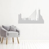 Muursticker Rotterdam -  Lichtgrijs -  120 x 74 cm  -  woonkamer  steden  alle - Muursticker4Sale