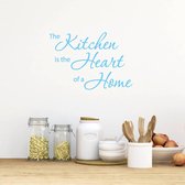 Muursticker The Kitchen Is The Heart Of A Home -  Lichtblauw -  120 x 85 cm  -  keuken  engelse teksten  alle - Muursticker4Sale