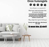 Muursticker Onze Huisregels (hond) -  Rood -  80 x 98 cm  -  nederlandse teksten  woonkamer raam en deurstickers - honden  alle - Muursticker4Sale